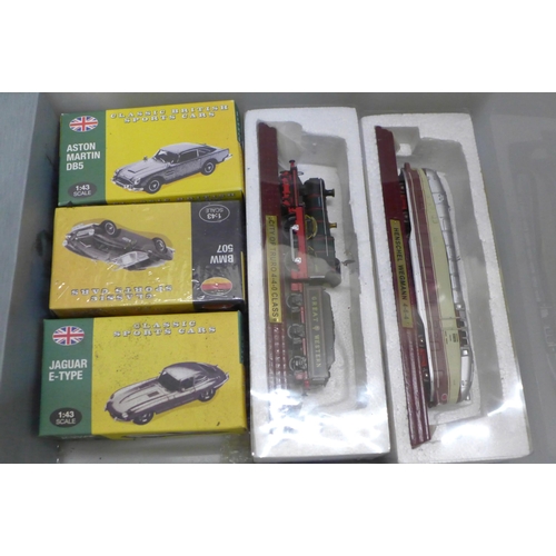 740 - A box of die-cast and other model vehicles, boxed