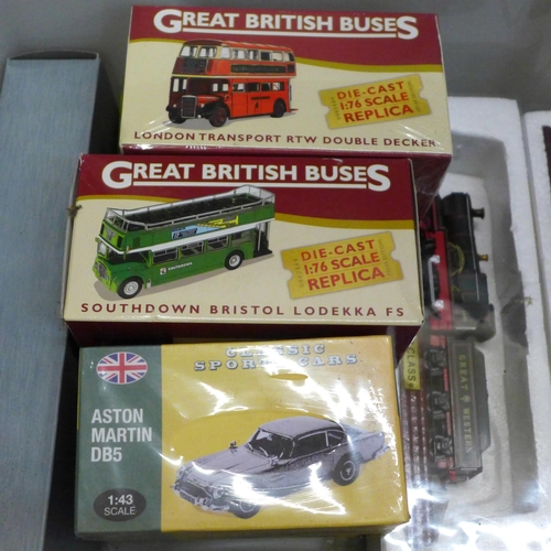 740 - A box of die-cast and other model vehicles, boxed