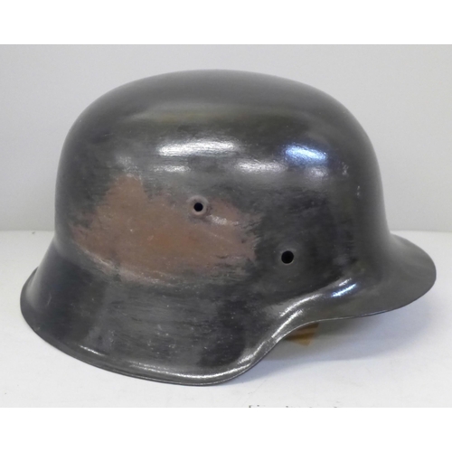 744 - A German M42 helmet shell, repainted