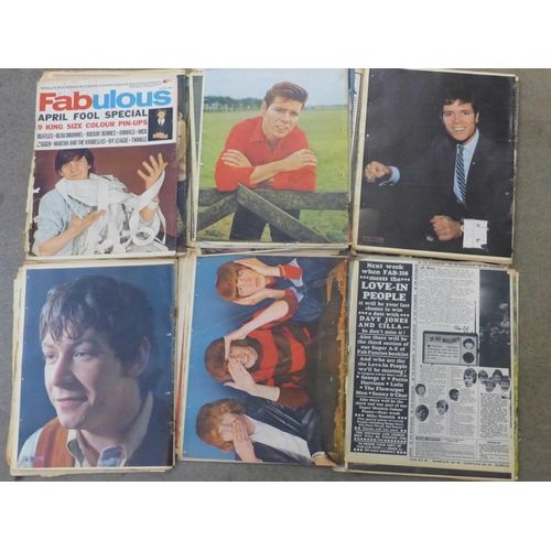 748 - Pop music; 1960s Fabulous Magazines, (45) - each copy is hole-punched in the margin and each missing... 