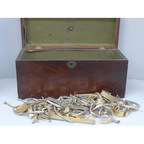 750 - A collection of lady's watch bracelets in a wooden box