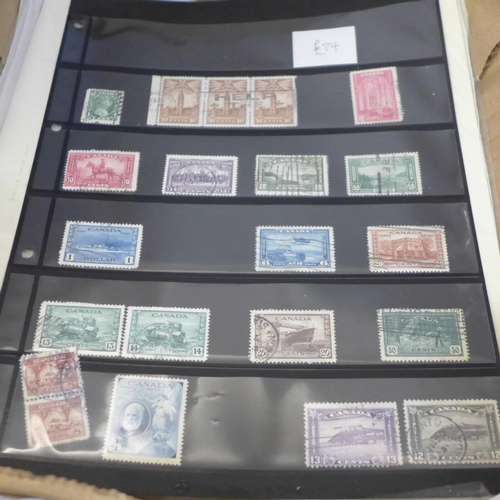 756 - Stamps; a tray of stamps on stocksheets and leaves, catalogue value of over £1,500