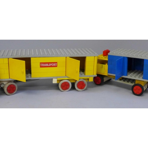 765 - A collection of Lego from 1960s, complete models with instructions from 330 Series; Trucks, Cranes, ... 