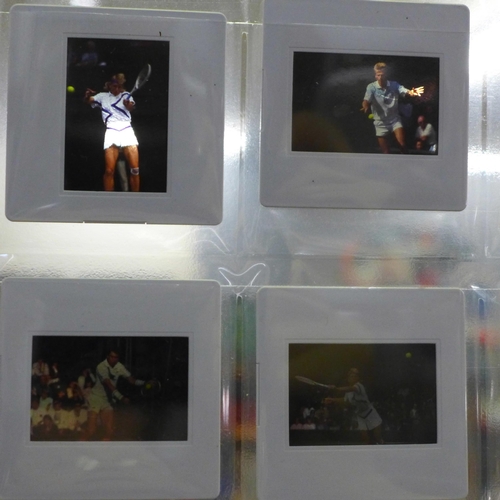 772 - Tennis interest; approximately 2,000 35mm slides and negatives, many in strips with many action shot... 