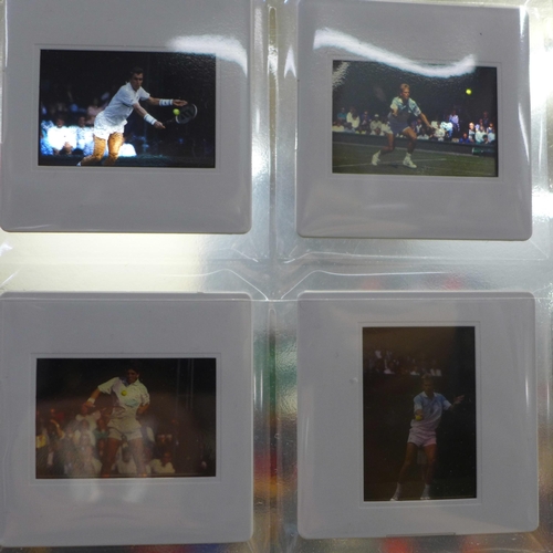 772 - Tennis interest; approximately 2,000 35mm slides and negatives, many in strips with many action shot... 