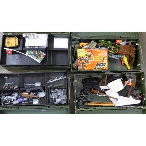 780 - Four cased sets of modern Action Man accessories