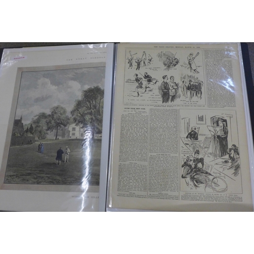 784 - Cricket and Golf, large folder containing forty-seven items including magazine pages, autographs, Il... 