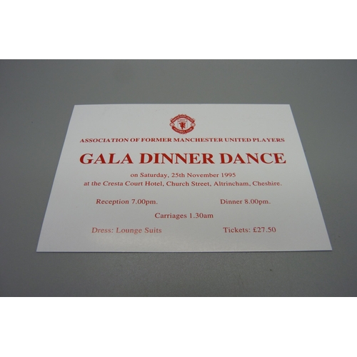 835 - Manchester United interest; a ticket from the Association of Former Manchester United Players Gala D... 