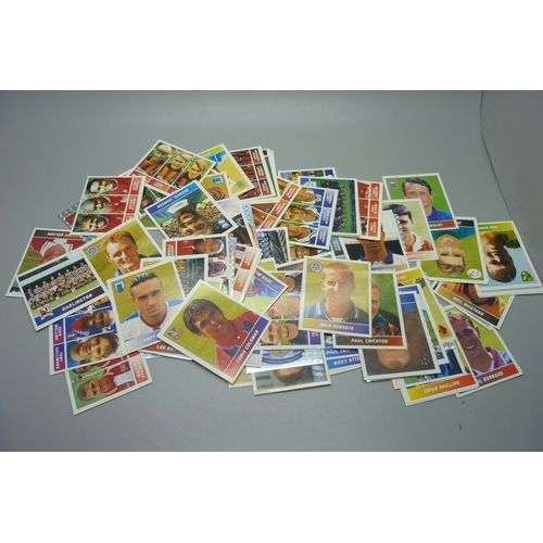 839 - Eighteen un-opened Panini Football League 96 collectors cards, seven other un-opened Panini cards an... 