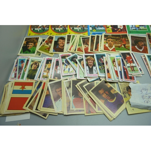 840 - Two collections of Topps Chewing Gum football cards, 1980 and 1981, six 1970's un-opened Soccer Star... 