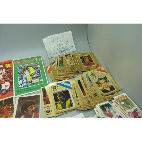 840 - Two collections of Topps Chewing Gum football cards, 1980 and 1981, six 1970's un-opened Soccer Star... 