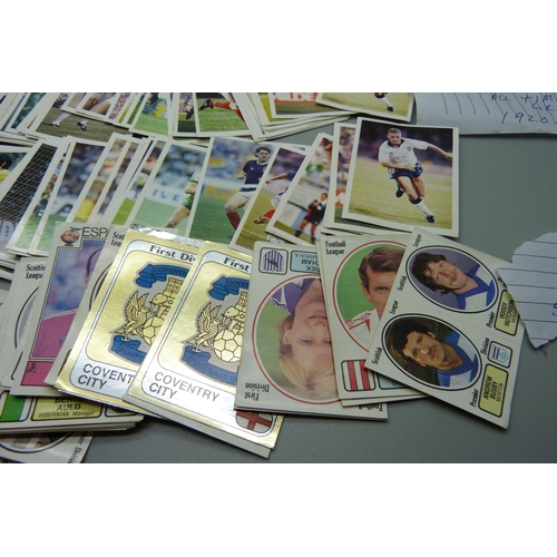 841 - Panini football cards; 42 Football '81, (some duplicates), 59 Football '82 and two sets of 80 the Al... 