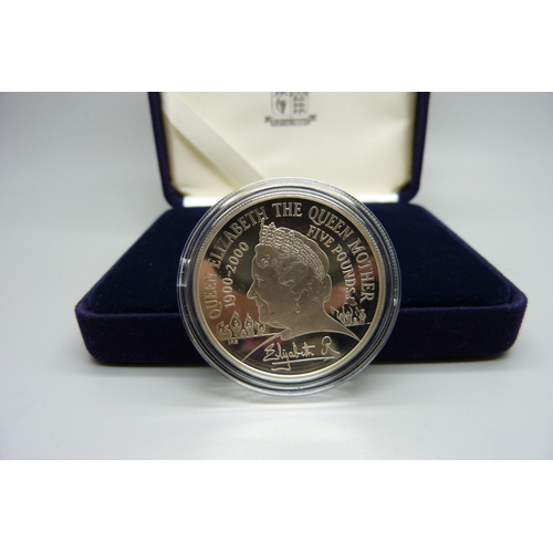 857 - A Royal Mint The Queen Mother Centenary Year Silver Proof Crown, boxed