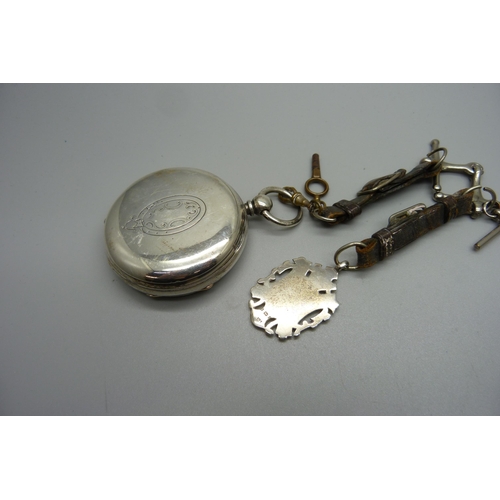 875 - A silver cased centre seconds chronograph pocket watch, Isaac Falk, Manchester, Chester 1888, with a... 