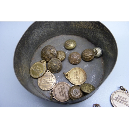 885 - A collection of medallions, coins, badges, buttons, etc.