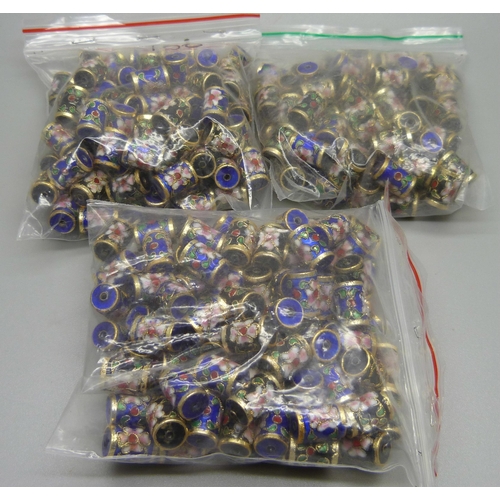 888 - 280 cloisonne enamel beads, (14 x 10mm)