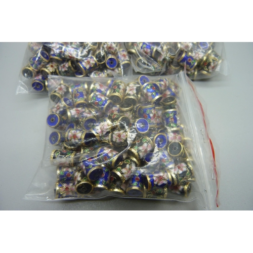 888 - 280 cloisonne enamel beads, (14 x 10mm)