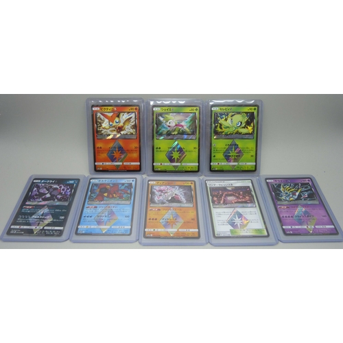 893 - Eight Japanese Prism Pokemon cards