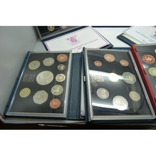 899 - Seven Royal Mint GB proof coin sets