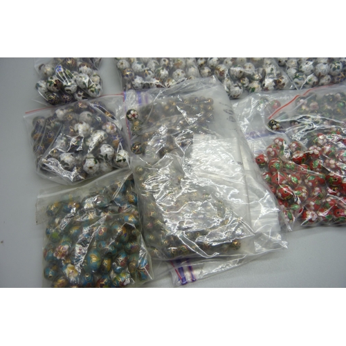 901 - Cloisonne vintage beads, 235 x 15mm, 195 x 12mm, 80 x (10x15mm) and 300 x 6mm