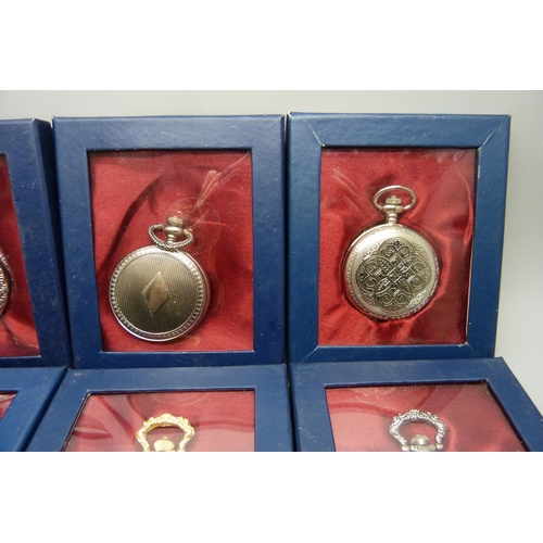 905 - Six quartz pocket watches, cased