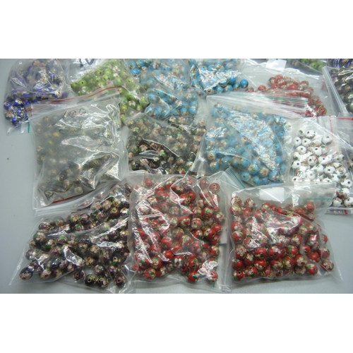 911 - 1800 cloisonne vintage style beads