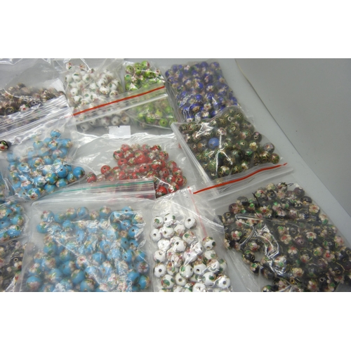 911 - 1800 cloisonne vintage style beads