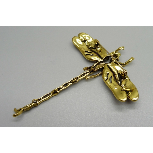 966 - An articulated dragonfly brooch