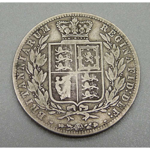 990 - An 1874 Victoria half-crown coin