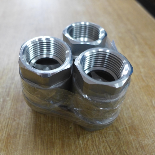 2022 - Three stainless steel 1BSP non-return valves, original RRP £30 each