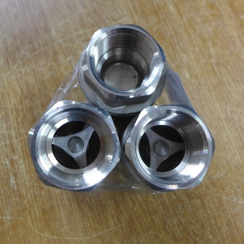 2022 - Three stainless steel 1BSP non-return valves, original RRP £30 each