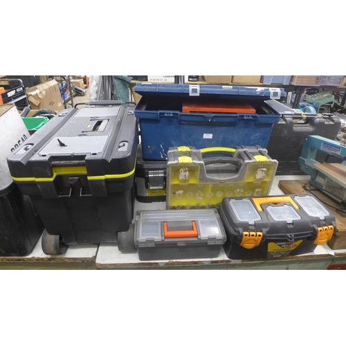 2042 - 8 Tool boxes, storage cases, including  Stanley box with tools