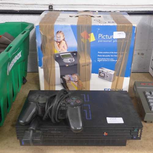 2113 - A Sony Playstation 2 with controller and an Epson Picture Mate photo lab, boxed