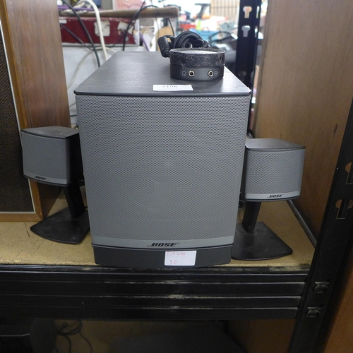 2156 - A Bose Companion 3 Series II multimedia speaker system with two Bose mini speakers