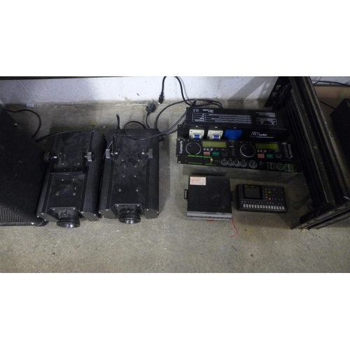 2176 - Quantity of DJ stereo equipment:- Marshall amp (G15R-CD), Line6 amp, Numark mixer, the TT Racks ligh... 