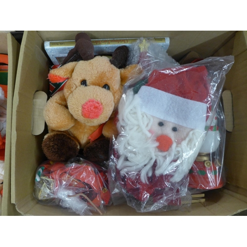 2453 - Three boxes of assorted Christmas decorations