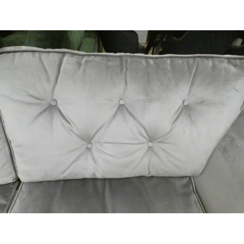 1465 - A Hoxton grey velvet three seater sofa