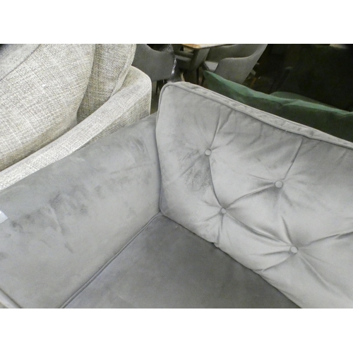 1465 - A Hoxton grey velvet three seater sofa