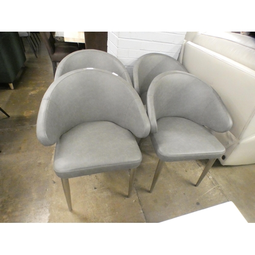 1475 - A set of four grey upholstered dining chairs  * This lot is subject to VAT