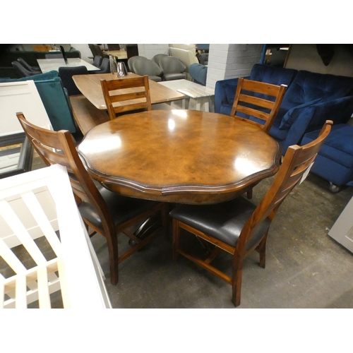 1487 - A Willis and Gambier walnut dining table and a set of four chairs