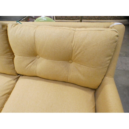 1497 - An ochre upholstered corner sofa