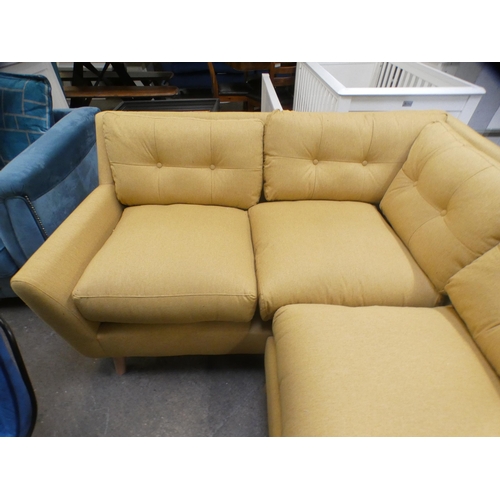 1497 - An ochre upholstered corner sofa