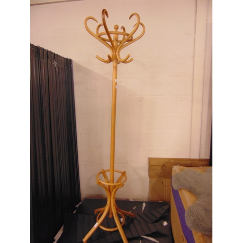 1592 - A bentwood coat stand and mirror