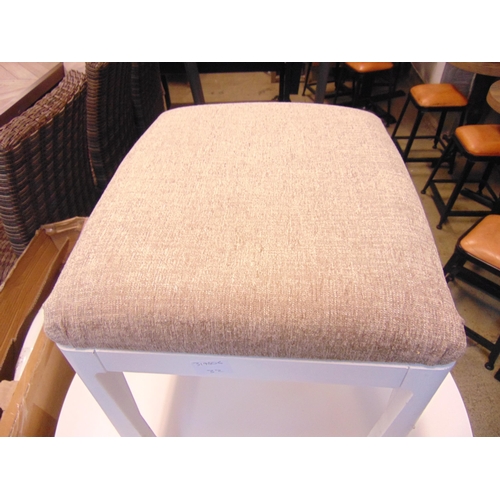 1642 - A white painted and mink upholstered stool