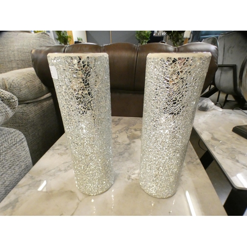 1312 - A pair of mirrored mosaic vases