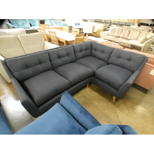 1446 - A navy blue upholstered corner sofa