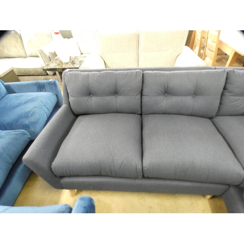 1446 - A navy blue upholstered corner sofa