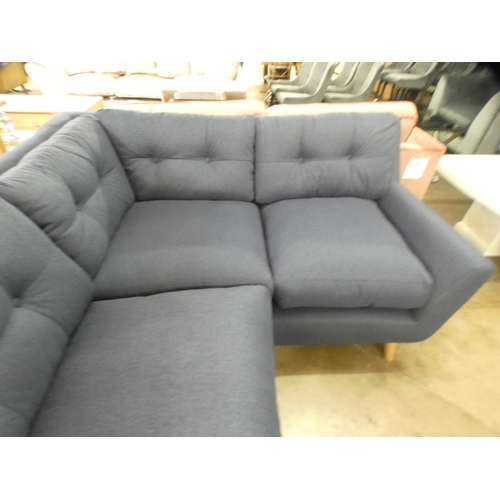 1446 - A navy blue upholstered corner sofa