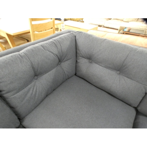 1446 - A navy blue upholstered corner sofa