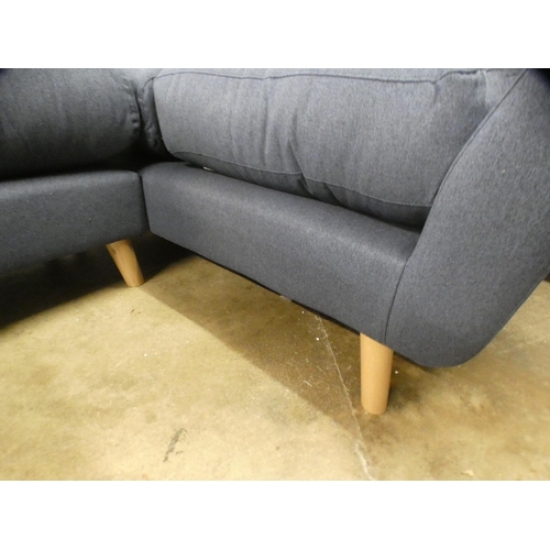 1446 - A navy blue upholstered corner sofa